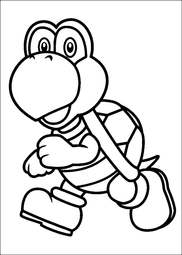 Coloring book running turtle from Mario